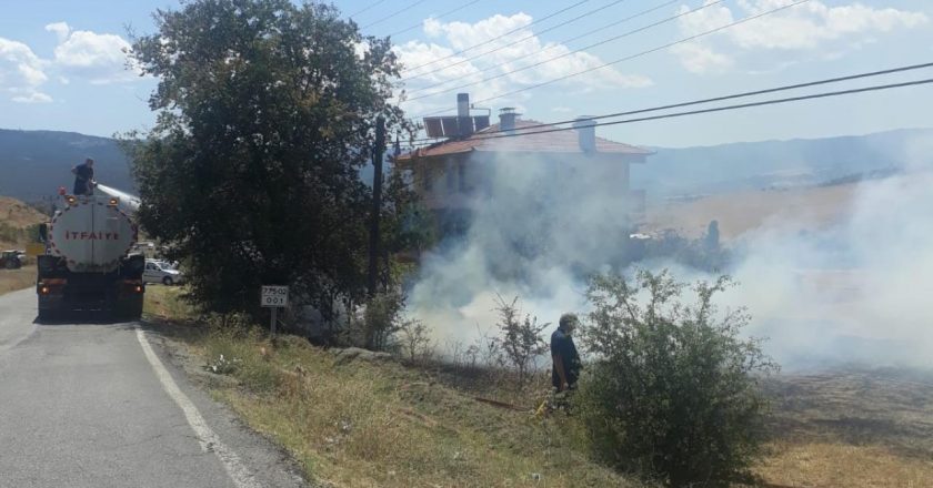 Kastamonu'da çıkan yangında 2 dönüm tarım arazisi zarar gördü